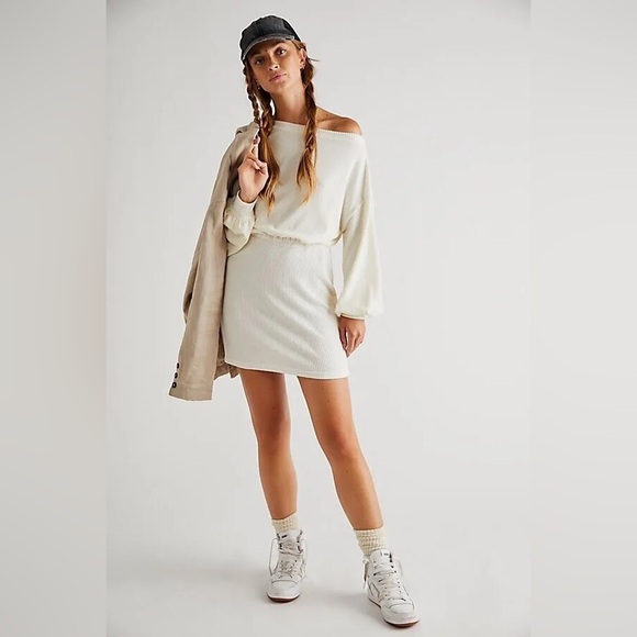 Free People Beach Last Call Mini Dress in Ivory Size XS - Picture 1 of 9